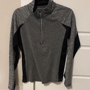 Danskin Gray and Black Quarter-Zip Active Top